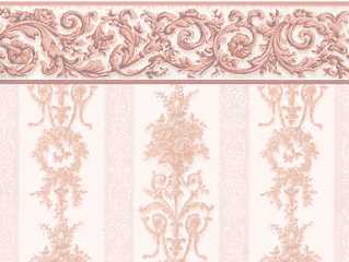 Dollhouse Miniature Wallpaper, Symphony Stripe, Pink